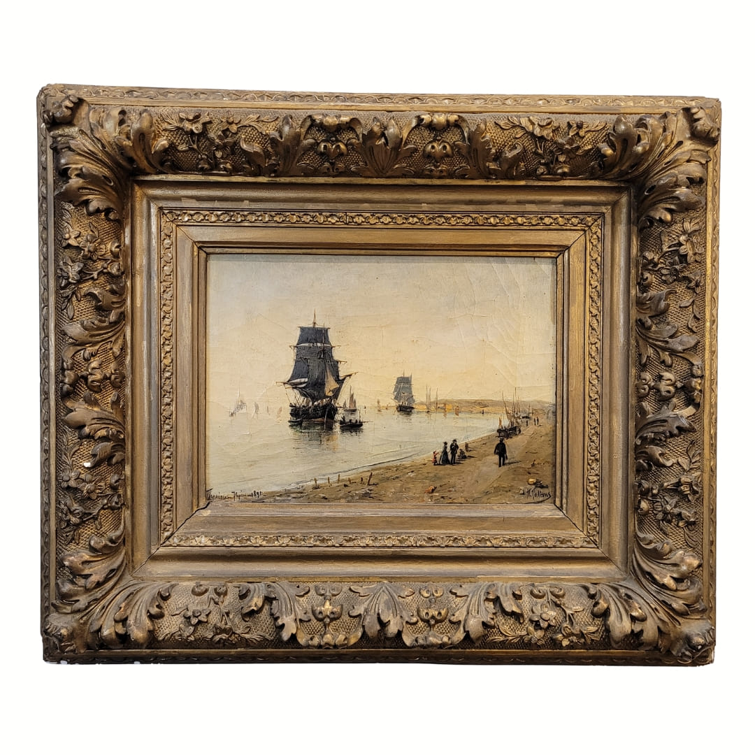 “El barco Hybris en el Pireo”, Escuela de Konstantinos Volanakis, 1891 - Grecia